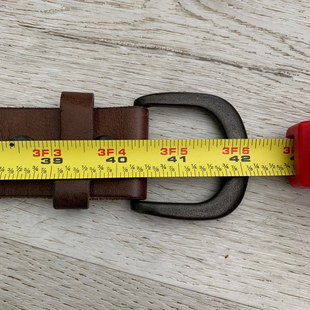 Full Grain Brown Leather Floral Cutout Belt S/M Boho Western Cottagecore